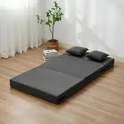 Folding Sofa Bed 3-in-1 Foldable Couch Bed with 2 Pillows Dark Grey Twin