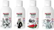 Froot Root Travel Essentials Kit : Travel kit for tweens and active Kids 5+ .Germ Zap Facewash, Rocking Refresher Bodywash, Hydration Potion Lotion, Flake Fixer Shampoo