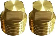 1/2" NPT Solid Brass Drain Plugs commonly Used in Boat Hulls, 2 Pack Solid Brass Boat Hull Spare Garboard Drain Plug for Bayliner Four Winns Glastron Larson Sea Ray Starcraft and Many Other Models…
