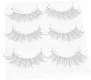 Ipetboom 3 Pairs White False Eyelashes for Cosplay and Parties Comfortable DIY Eye Lash Extensions Lightweight and Gentle Design for Easy Application and Daily Use