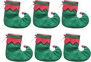Christmas Utensil Bag,6X Christmas Stocking Cutlery Holders - Christmas Dinner Table Decorations Paper Cutlery Holder for Forks and Cutters Kitchen Dinner Table Decor