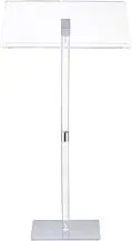 HMYHUM Acrylic Podium Stand, Clear Lecterns & Pulpits for Classroom, Concert, Churches, Speech, Easy Assembly, Metal Base, 23.6" L x 15.7" W x 41.7" H, Modern