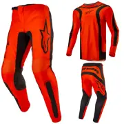 New Alpinestars Fluid Lurv Hot Orange Black Motorcycle Gear Jersey Pants Kit MX