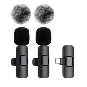 Wireless Lavalier Microphone Video Audio Recording Mic For iPhone Android Live
