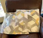 West Elm NIP 2 Pc Set 18 x 18 Throw Pillow Covers Modern Textured Yellow Grey