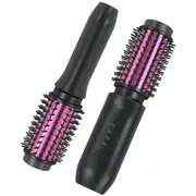 Cordless Hair Curling Iron Brush 3-in-1 Portable Wave Curling Wand, 1.5 Inch Ionic Heated Brush,USB Rechargeable Hair Curler, 1 Pack-Black