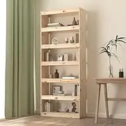 Book Cabinet/Room Divider 80x30x199.5 cm Solid Wood Pine, Home Office Shelving