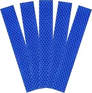 uxcell 5pcs Reflective Stickers 1" x 5.9" High Visibility Diamond-Grade Reflective Adhesive Tape Waterproof for Bike Car Motorcycle Trailer Helmet Mailbox, Blue