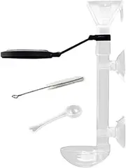 Fish Tank Feeder, Telescopic Feeding Pipe, 6.1-9.65x1.38 inches Suction Cup Dispenser, Clear Directional Tube, Automatic Food Delivery, for Shrimp Turtle Vacation Use
