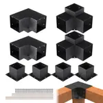 VEVOR Pergola Bracket Kit 152.4 x 152.4 mm, 8pcs 3-Way Heavy Duty Corner Bracket Woodworks DIY Post Base, Easy Installation Wooden Beams for Gazebos,