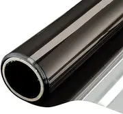 Window Film One Way Mirror Film Daytime Privacy Static Non-Adhesive Decorative Heat Control Anti UV Window Tint for Home and Office Black Silver 6 Mil 17.7 Inch x 6.5 Feet