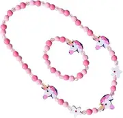 [SHERCHPRY] Beaded Necklace Bracelet Set for Kids Cartoon Unicorn Design Jewelry Making Kit