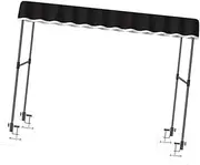 koolsoo Trolley Awning Vendor Canopy Waterproof Multifunction Night Market Tent Stall Cart Awning for Picnic Beach Camping, Black
