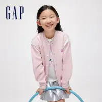 在飛比找momo購物網優惠-【GAP】女童裝 Logo小熊印花立領棒球外套-粉紅色(89