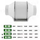 4/6/8’‘ Silent Extractor Fan Duct Hydroponic Inline Exhaust Fan Vent Industrial