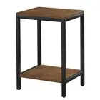Wood End Tables Small Side Table with ET(13.38x11.81x19.68) Dark Walnut