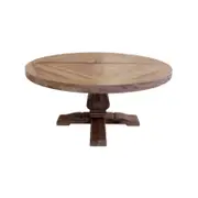 Olivia 160cm Round Dining Table Reclaimed Elm Wood Natural