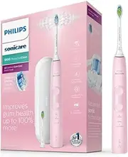 Philips Sonicare ProtectiveClean 5100 Rechargeable Electric Toothbrush with 3 Brushing Modes and Built-In Pressure Sensor, Pastel Pink, HX6855/58