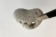 Natural Beach Holey Rock ❤️Love Charm Hag Fairy Adder Stone Heart Shaped Luck US