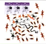 151 Pieces Plastic Realistic Bugs with White Spider Web, Halloween Decoration