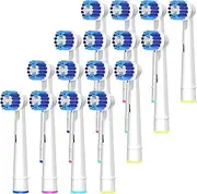 Replacement Brush Heads Compatible with Braun Oral-B, 16pcs Professional Electric Toothbrush Heads for Oral B Replacement Heads Refill Pro100/1000/1500/4000/5000/7000/8000/9600 Etc.