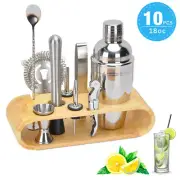 BARTENDER KIT 10 PCS COCKTAIL SHAKER SET STAINLESS STEEL MIXER SET