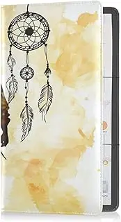 [Caihoyu] Leather Registration and Insurance Card Holder Men Women Auto Truck Comparment Accessories Case for ID, Driver's License, Key Contact Information Cards Western Cowboy Dream Catchers Tribal Boho Snakes