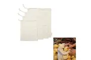 J Elliot Home Lemonade Karma Set of 4 Cotton Eco-Friendly Natural Muslin Storage Bag Set