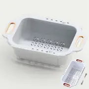 Colander Over the Sink with Bowl2 in 1 Extendable Kitchen Strainer BasketLarg...