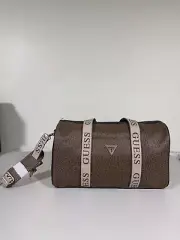 NEW WT GUESS COCOA/BROWN DUFFEL CHARLESTOWN TRAVEL BAG DUFFEL WEEKENDER