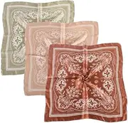 [Generic] 27.5 Inches satin Head Scarf for Women Men Vintage Satin Hair Scarf Silk Wrap Neck Square Scarves