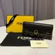 [二手] FENDI F IS FF（已售出）圖案歐陸式女式長皮夾 8M025 黑色 x 棕色 x 金色 二手精品