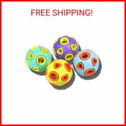 Dog Balls w/ Bell Sound, [4 Pack] Rubber Bouncy Fetch Ball for Puppies Small Dog