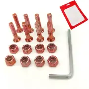 Heavy Duty 1 Skateboard Screw Assortment Color Plated Bridge Screws (8 Count)