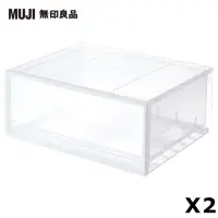 在飛比找momo購物網優惠-【MUJI 無印良品】PP衣裝盒/橫式/大/2入