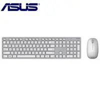 在飛比找PChome24h購物優惠-ASUS 原廠 W5000 輕薄無線鍵盤滑鼠組 (銀白色)