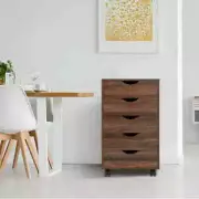 Naomi Home Taylor 5 Drawer Wood File Cabinet with Wheels, Oak