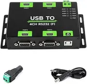 Aswalling Industrial Isolated USB to 4CH RS232 Converter USB to Serial Adapter FT4232HL Chip Wind/Linux/Android,RS232 Female Port