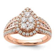 14k Rose Gold 1 1/4 Ct. Lab Grown Diamond VS/SI+ G+ Cluster Engagement Ring