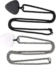 GREENADSCAPE 2pcs Stainless Steel Guitar Pick Pendant Necklace Creative Decor Present Eye Catching Design Durable and Stylish Accessory for Music Lovers