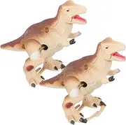 Generic 2pcs Interactive Dinosaur with Windup Mechanism for Fun for Boys and Compact and Clockwork Dinosaurs for Engaging Playtime