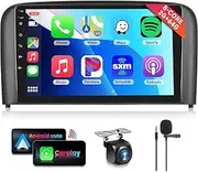 8 CORE 2G+64G Car Radio for Volvo S80 1999-2006 with Wireless CarPlay/Android Auto, Podofo 9” 1280 * 720P IPS Touch Screen Stereo Android 13 GPS WiFi Bluetooth DSP SWC + HD Backup Camera