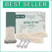 All-Natural Soy Wax Candle Making Kit: 10lbs Wax, 150 Wicks & Easy Instructions