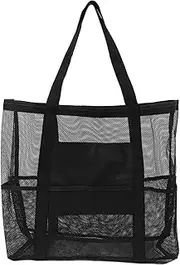 [Dsacxixai] Mesh Beach Bag Large Beach Tote With Pocket Beach Towel Bag For Family Pool Bag For Vacation Essentials
