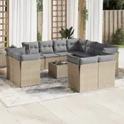 12 Piece Garden Sofa Set with Cushions Poly Rattan vidaXL