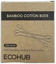 New Cotton Buds, 100 Count Double Tipped Bamboo Cotton Swabs, Eco-Friendly Cotton Swabs for Ears, Natural Absorbent Cotton Buds