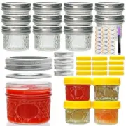 16 Set 4oz Mason Jar with Lid for Honey Jam Spice Wedding Baby Shower Favors