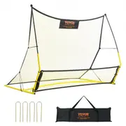 VEVOR Soccer Trainer, 2-IN-1 Portable Soccer Rebounder Net, Iron Soccer Practice Equipment, Sports Football Rebounder Wall with Portable Bag, Perfect