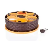 @ Plastic Round 7 Sections Multipurpose Masala Spice Box Rangoli Dabba Box s754