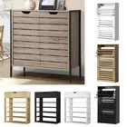 Oikiture Shoes Rack Shoe Storage Cabinet Organiser Shelf Cupboard White Wooden